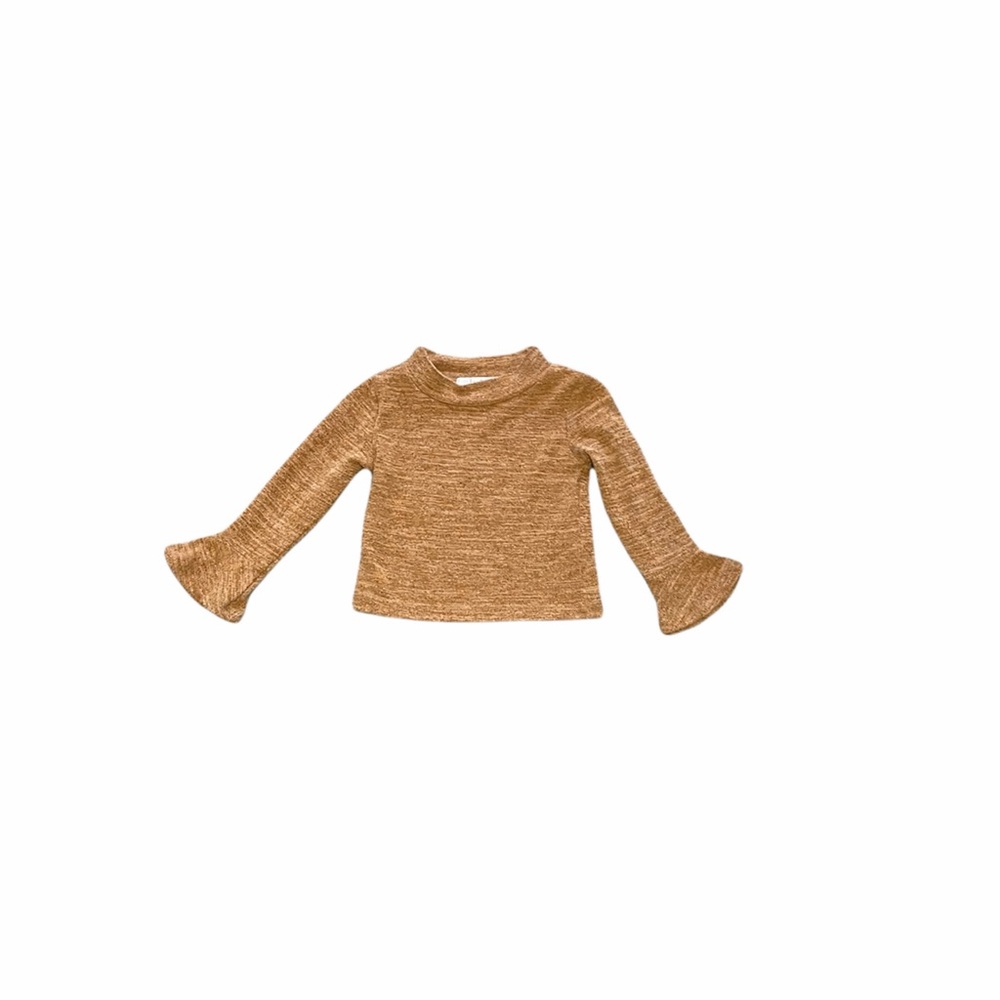 Baileys blossoms rust orange kids bell sleeve top size 3-6 months